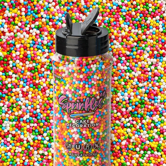 Rainbow Nonpareils Sprinkles, Sujoygar 4oz Edible Pastel Cake Sprinkles for Ice Cream Toppings Cupcake Chocolate Decoration, Wedding Party Cookies Baking Dessert Food Supplies