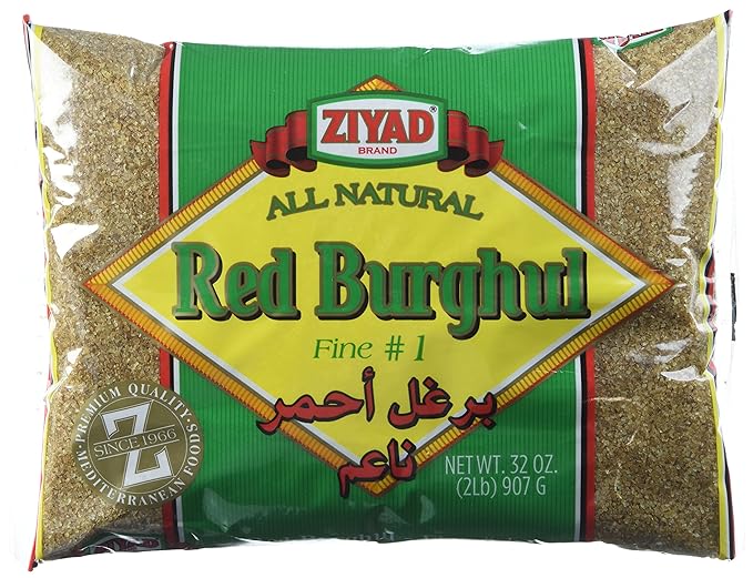 Ziyad Red Wheat Bulgur ??Fiber-Rich Whole Grain, Nutty Flavor & Chewy Texture ??Ideal for Tabbouleh, Kibbeh, Curries, Soups & Salads ??Easy 30-Minute Prep, Vegan - No.1, 32 oz