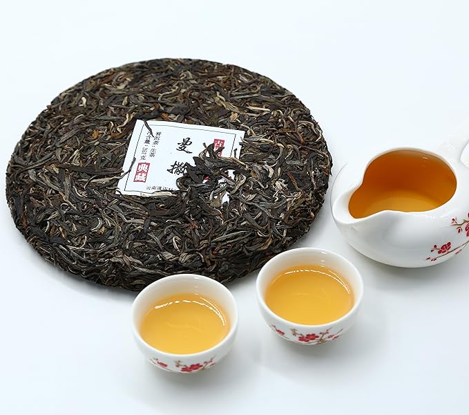 Yunnan Pu'er Tea, 357 Grams, Raw (Man Sa) Raw PU'ER, Aged Fermented Puerh Tea, Chinese Sheng Black Tea for Daily Drink and Gift