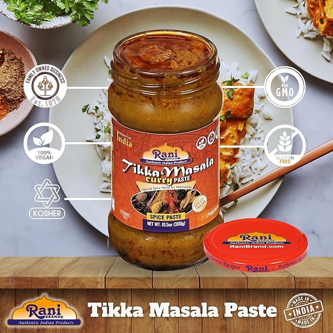 Rani Tikka Masala Cooking Spice Paste 10.5oz (300g) Glass Jar ~ No Colors | All Natural | NON-GMO | Vegan | Gluten Free | Indian Origin