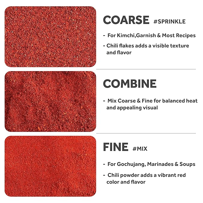 Chung Jung One O'Food Gochugaru Korean Red Chili Pepper Powder ??[1.1 lb] Premium Sun-Dried Bidan Chili Flakes, Authentic Korean Spice for Kimchi & Cooking - [1 Pack - Fine]