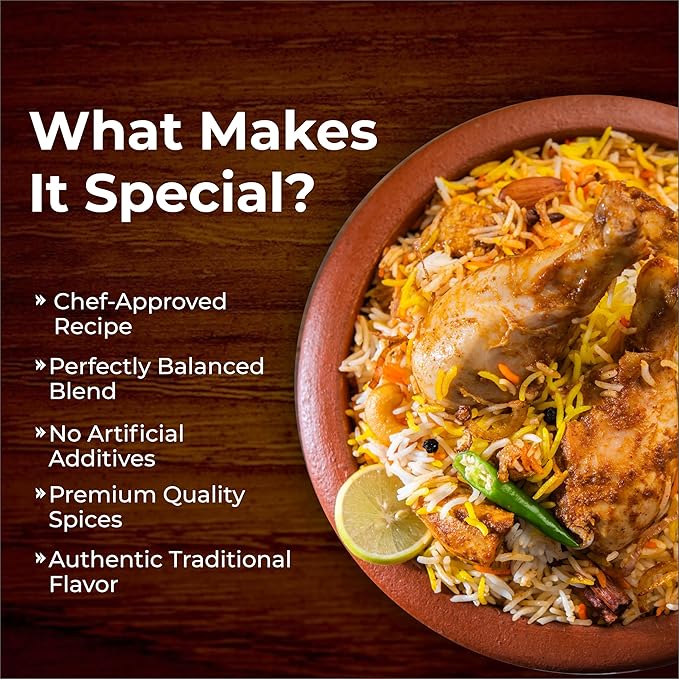 SHASHA Biryani Masala Seasoning Mix – 3.52 oz (Pack of 3) – Perfect for Chicken, Meat & Vegetable Biryani – Indian Cooking, Curry, Garam Masala – No Artificial Ingredients – Authentic Spice Jar for Flavorful Layered Rice