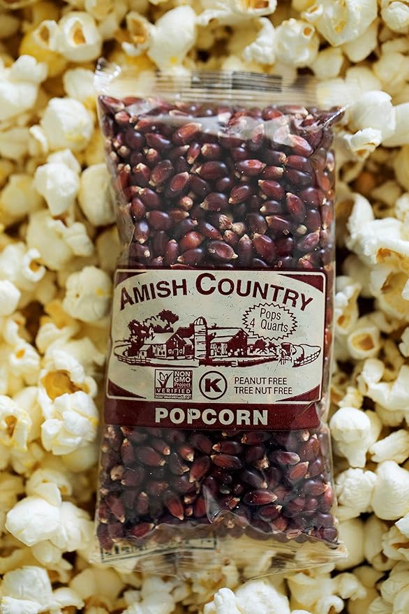 Amish Country Popcorn | 10-4 Ounce Bags - Red Kernels | Old Fashioned, Non-GMO and Gluten Free