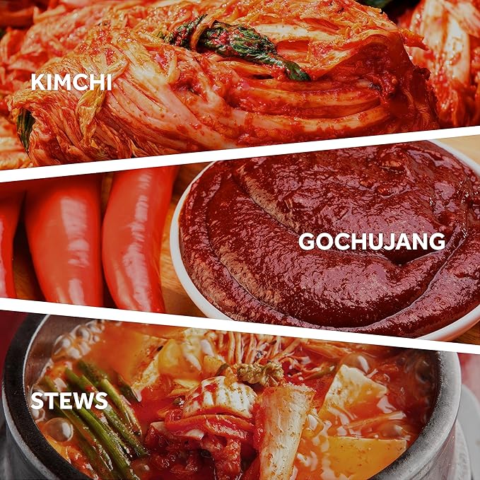 Chung Jung One O'Food Gochugaru Korean Red Chili Pepper Powder ??[1.1 lb] Premium Sun-Dried Bidan Chili Flakes, Authentic Korean Spice for Kimchi & Cooking - [1 Pack - Fine]