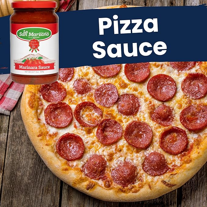 La San Marzano Marinara Sauce, 13 oz, Pasta Sauce Made in Italy, All Purpose Tomato Premium Quality, All Natural, Mediterranean Diet, Non GMO, Vegan, Gluten Free