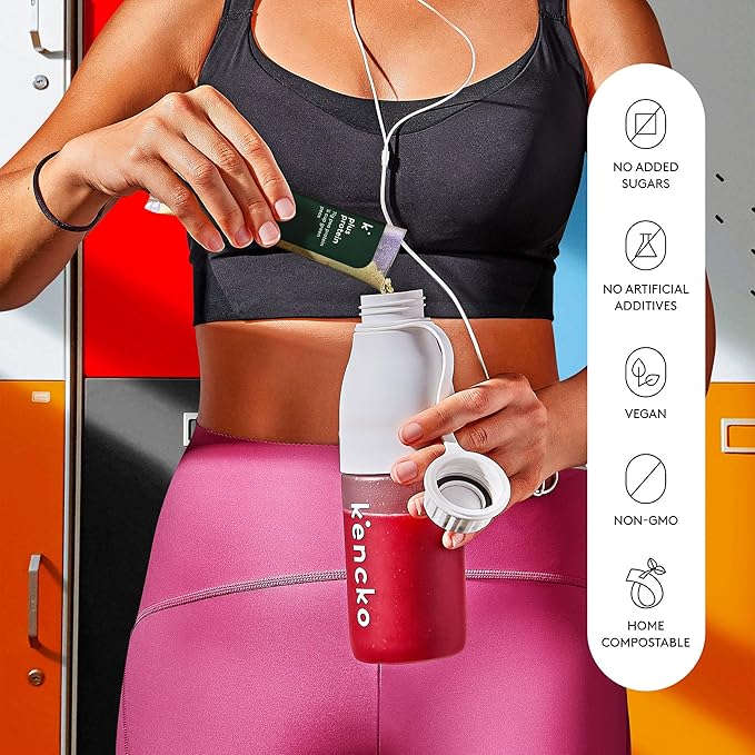 kencko ADD-ON Plus Protein Powder Smoothie Booster - ADD to Smoothies - 10g of Vegan Protein Powder Each - 12 Single Serve Pea Protein Packets - Organic Plant Protein