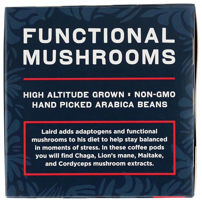 Laird Superfood K-Cups with Functional Mushrooms ??Medium Roast, 10ct - Made with Organic Extracts of Chaga Mushrooms, Lion?™s Mane, Maitake, and Cordyceps Functional Mushrooms