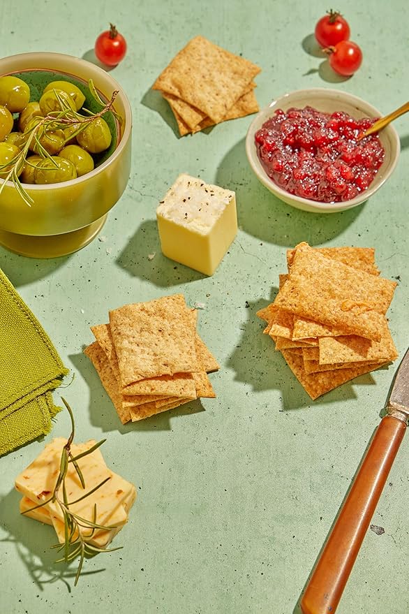 Unbothered Foods Rosemary & Sea Salt Sourdough Crackers - Gut-Friendly & Easy to Digest, Non-GMO, No Added Sugar, Nut-Free, Perfect for Cheese & Snacks, 100% Naturally Fermented (3-pack)