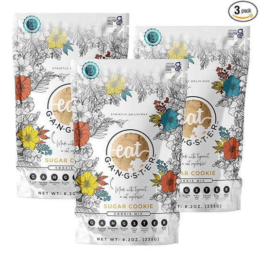 eat G.A.N.G.S.T.E.R. Sugar Cookie Mix, 3 Pack, Allergy-Friendly Baking Mix, Grain-Free, No Dairy, Nuts, Gluten, Dairy, For Paleo & AIP Diet, Bake Cookies, Cut-Outs, Fruit Crumbles, Pie Crust & S'mores