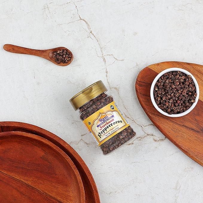 Rani Szechuan Peppercorns (Sichuan Peppercorns) 2.1oz (60g) PET Jar ~ All Natural | Gluten Friendly | Non-GMO | Perfect size for Grinders!