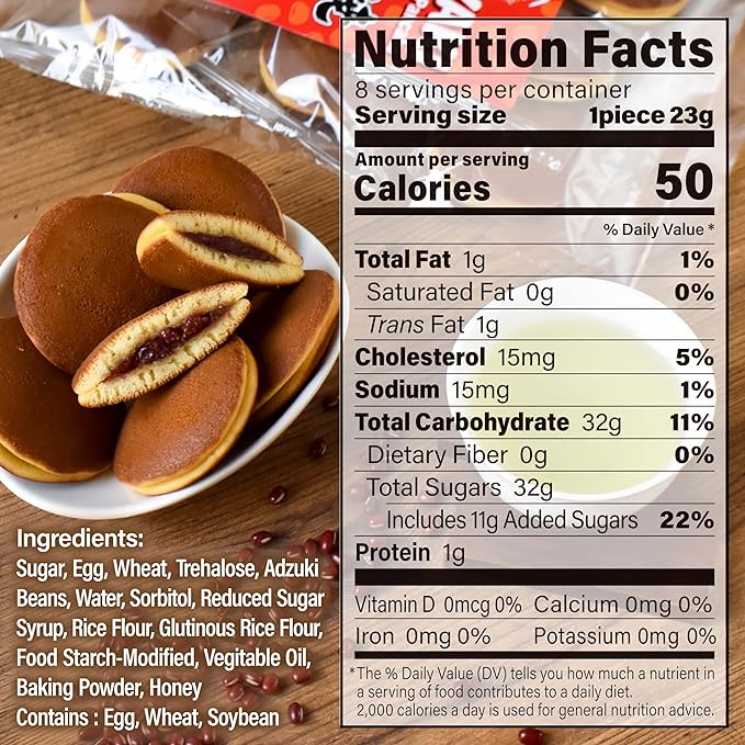 YAMASAN KYOTO UJI Dorayaki Japanese Red Bean Pancake, Traditional Japanese Wagashi Sweets, Cute Mini Size, Individually Wrapped, No Coloring, Made in Japan 184g/6.49oz