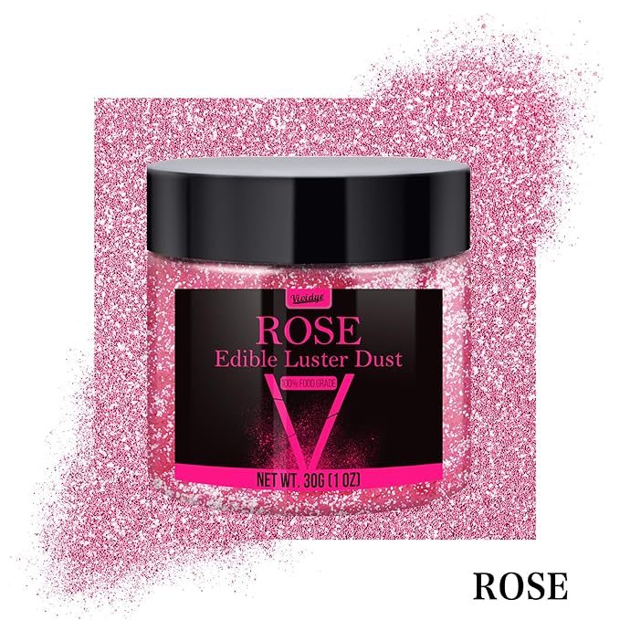 Edible Glitter - 30g / 1oz Luster Dust Edible Glimmer Powder for Sparkling Drinks, Foods, Wine, Cake - Food Grade Shimmer Dust Powder for Baking, Beverage, Cookies Decoration
