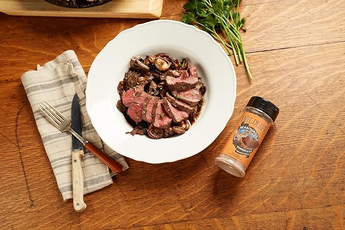 Wildlife Seasonings Venison & Elk Marinade – Wine Based with Robust Earthy Spices for a Bold Flavor for Wild Game, Beef & Duck | Seasoning & Spicy Marinade Blend for Grilling & Roasting | 4.0 oz Jar