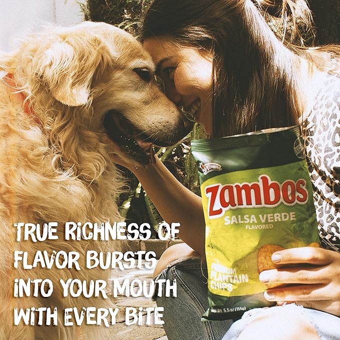 Zambos Plantain Chips Salsa Verde (Pack of 4)