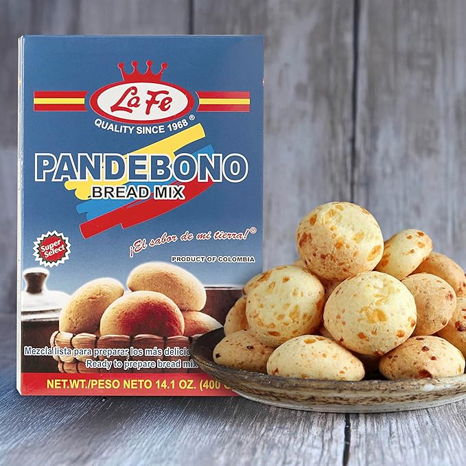 La Fe Pan de Bono Bread Mix 14oz - 3 Pack - Colombian Cheese Bread Mix from Cassava Flour & Corn Meal - Corn & Harina de Yuca Mix - Bu챰uelos Colombianos