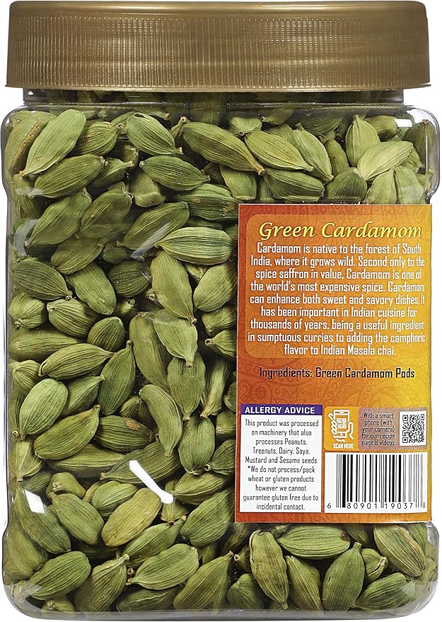 Rani Green Cardamom Pods Spice (Hari Elachi) 14oz (400g) PET Jar ~ All Natural | Vegan | Gluten Friendly | NON-GMO | Product of India