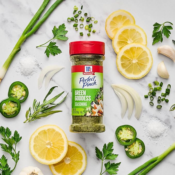 McCormick Perfect Pinch Seasoning, Green Goddess, For Adding Tangy, Herby Flavor to Chicken, Roasted Veggies, Dressings, Sauces & More, 4.23 oz