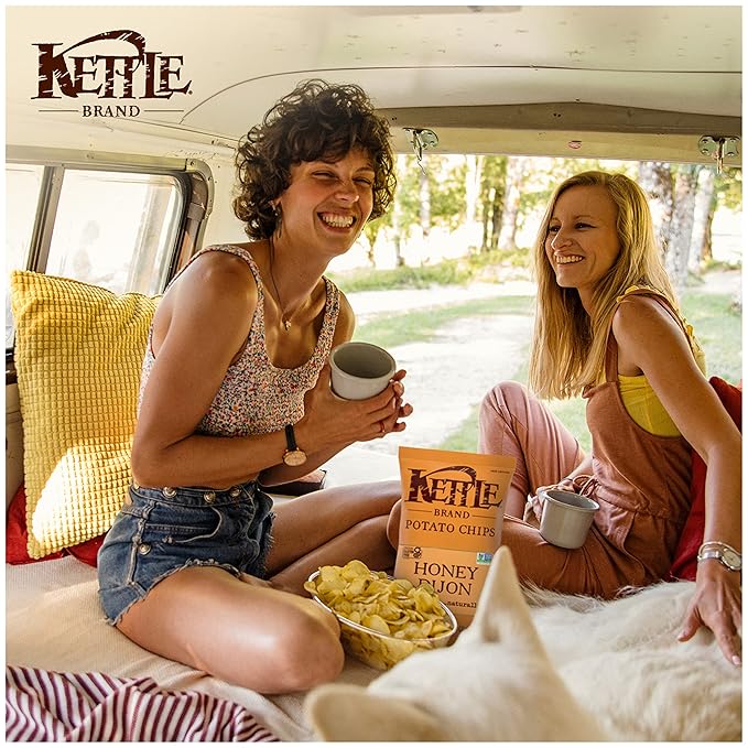 Kettle Brand Potato Chips, Honey Dijon Kettle Chips, 7.5 Oz (Pack of 12)