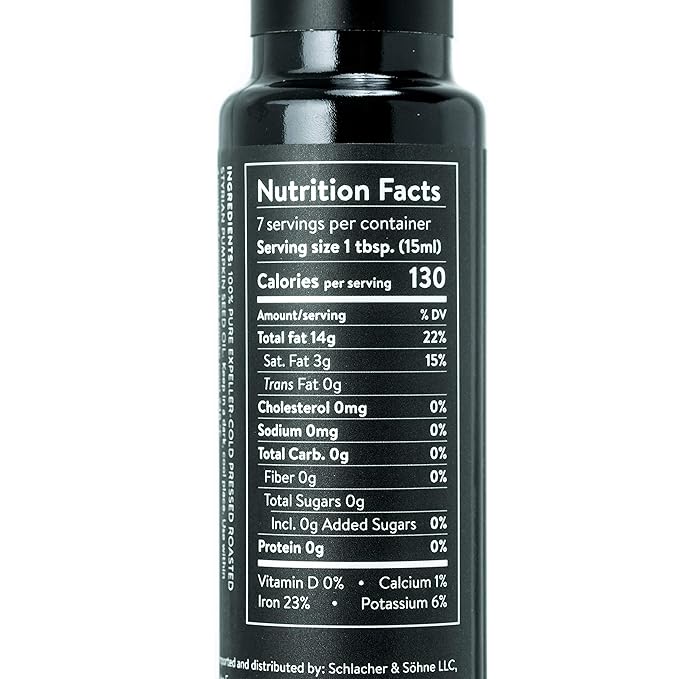 Schlacher & S철hne Styrian Pumpkin Seed Oil: 100% Pure, Cold Pressed, Non GMO, Gluten Free, Vegan, May Helps in Hair Growth, Made in Austria (100 ml, 3.3 FL OZ)