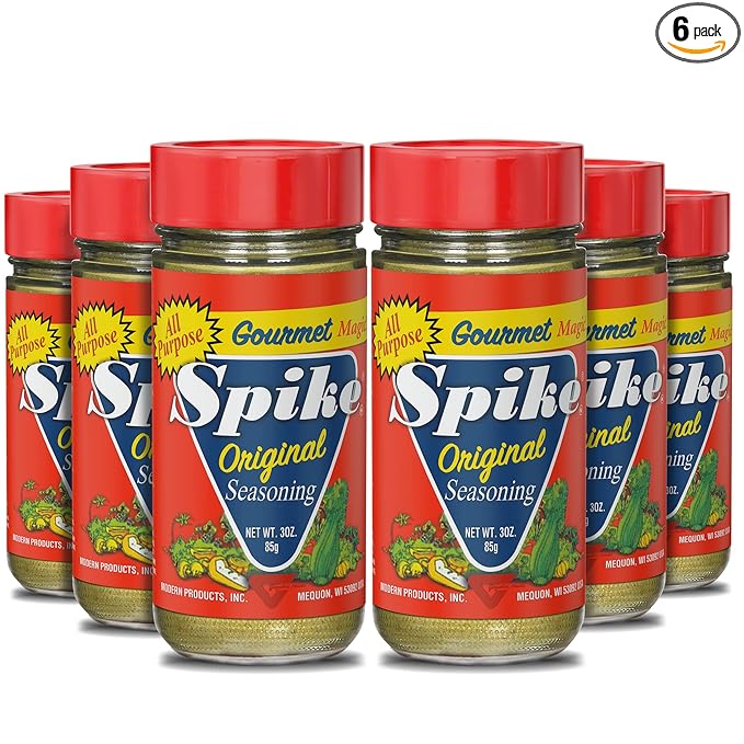 Spike Original All-Purpose Seasoning Salt, Herb, Veggie & Spice Blend 6-Pack ??MSG-Free Seasonings & Spices, 3 Oz Ea