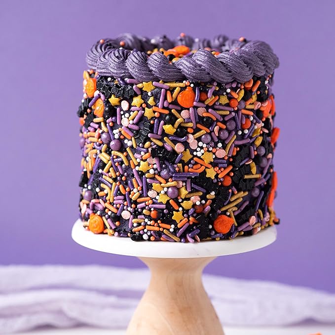 Sweets Indeed Toil & Trouble Halloween Sprinklefetti Mix ??4 oz Jar | Sprinkles with Pumpkins, Bats, Jimmies, Nonpareils, Sugar Pearls & Quins | Spooky Cookie & Cupcake Decorations