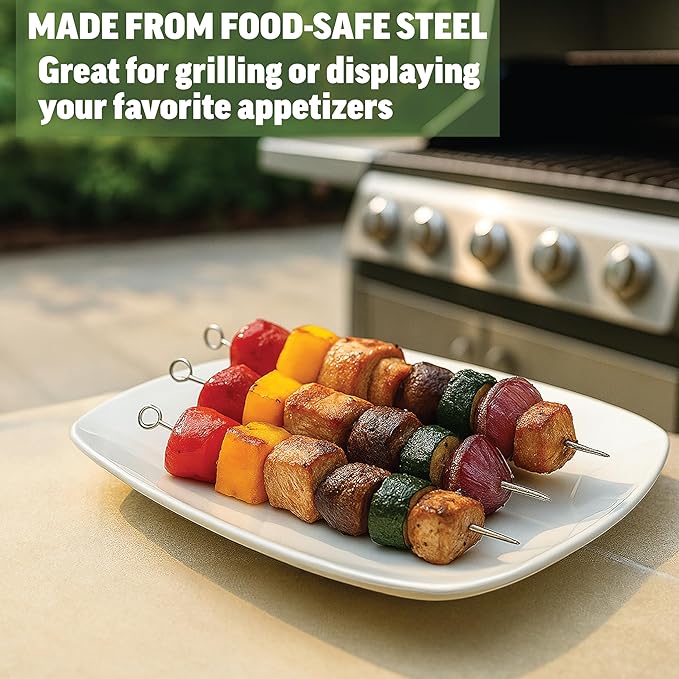 Zenlogy 8” long Appetizer Picks (pack of 8) – Stainless Steel - Eco Friendly and Reusable