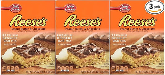 Betty Crocker, Dessert Bar Mix, Reese's Peanut Butter & Chocolate, 17.75oz Box (Pack of 3)