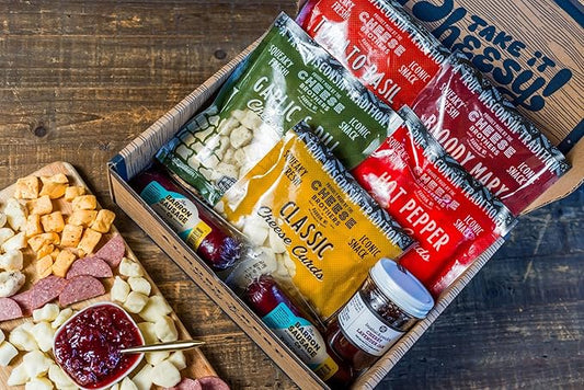 Cheese Bros Char-CURD-erie Gift Box | Fresh from Wisconsin | Includes Flavored Curds, Summer Sausage and Jam | Ready to Serve Charcuterie Board