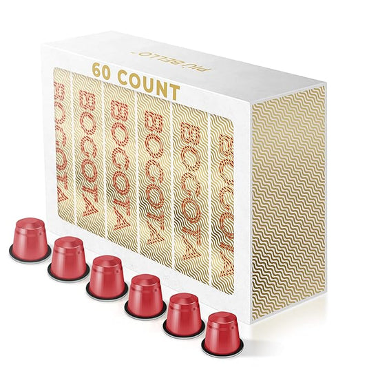 Piu Bello Bogota Espresso Coffee Pods for Nespresso Original Machines – Compatible Capsules Pack – Rich & Balanced Taste – Strong Italian Espresso Flavor – Kosher Certified (60 Count, Single Flavor)
