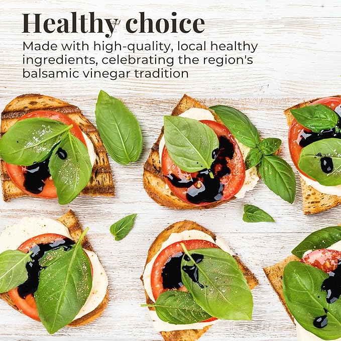 Aged Balsamic Glaze 8.45 fl.oz. (250ml), High Density Balsamic Vinegar Glaze Drizzle, Cream with Balsamic Vinegar of Modena, Sweet Reduction Glaze - Imported from Italy