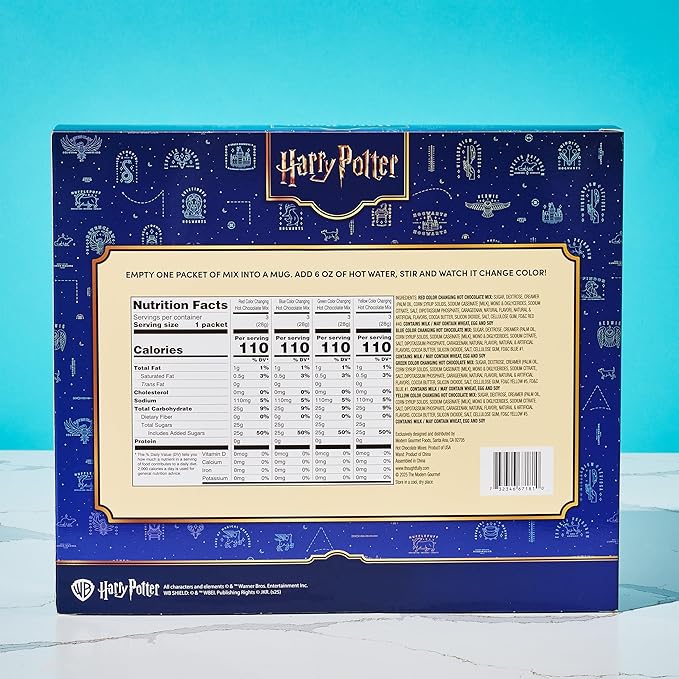 HARRY POTTER 12 Days of Hot Chocolate, Includes 12 Color-Changing Hot Chocolate Mixes in 4 Colors and 1 Stir Wand, Officially Licensed, Advent Calendar 2025