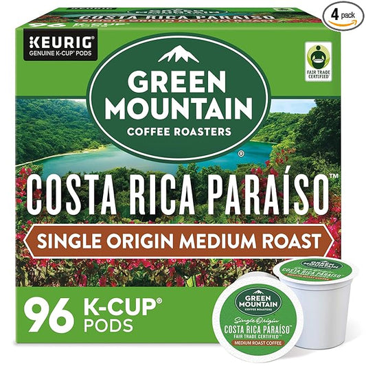Green Mountain Coffee Roasters Costa Rica Paraiso Single-Serve K-Cup Pods, Medium Roast Coffee, 96 Count