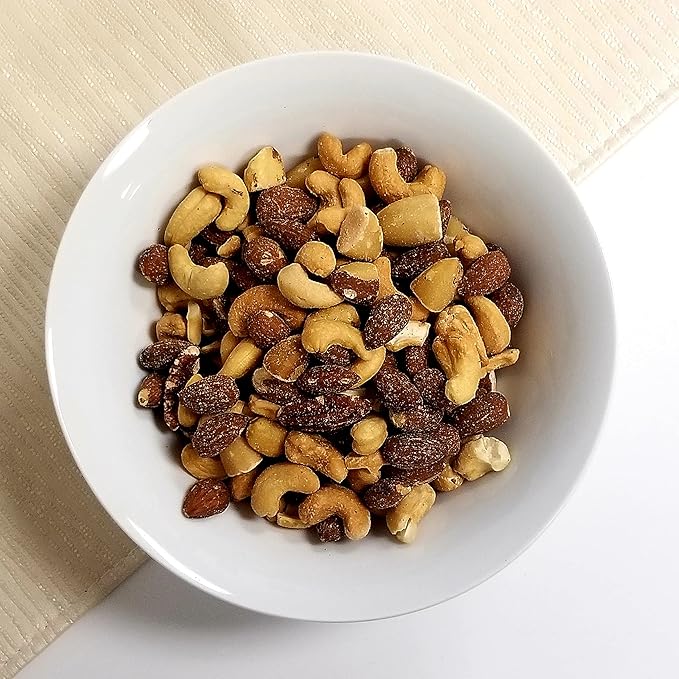 Mixed Nuts Deluxe - Roasted & Salted | 32 oz Reusable Container | Healthy Gourmet Variety Snack Mix with Cashews, Almonds, Brazil Nuts, Pecans, Hazelnuts (No Peanuts) Holiday Gifts | Keto, Vegan Friendly, Healthy Nut Mix | Jaybee's