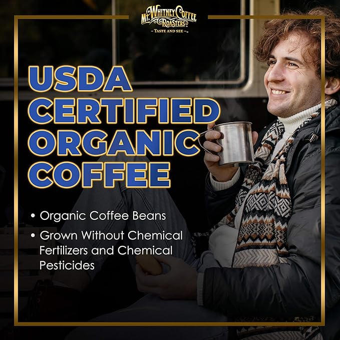 Mt. Whitney Organic Mammoth Espresso, Low Acid Coffee (Ground 12 Oz)