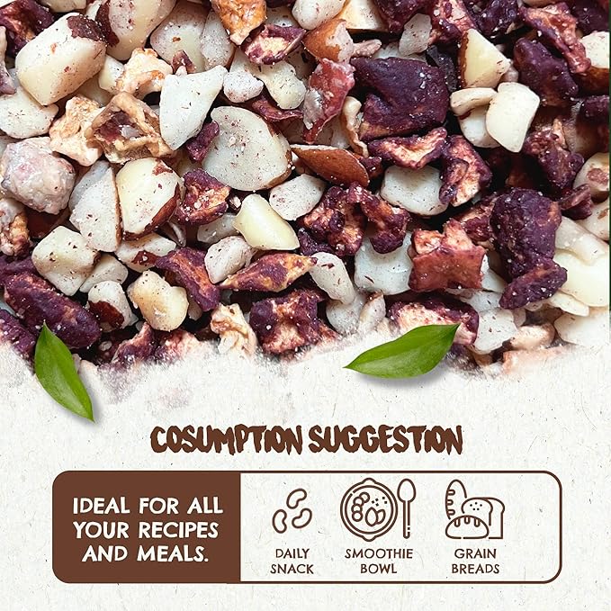 FOREST UP - The True Organic Brazil Nuts (15oz) Roasted & Salted + Acai Mix (7oz) - Nutrient-Rich Combination | Non-GMO | Fresh | Vegan | Gluten Free | Premium Snacks