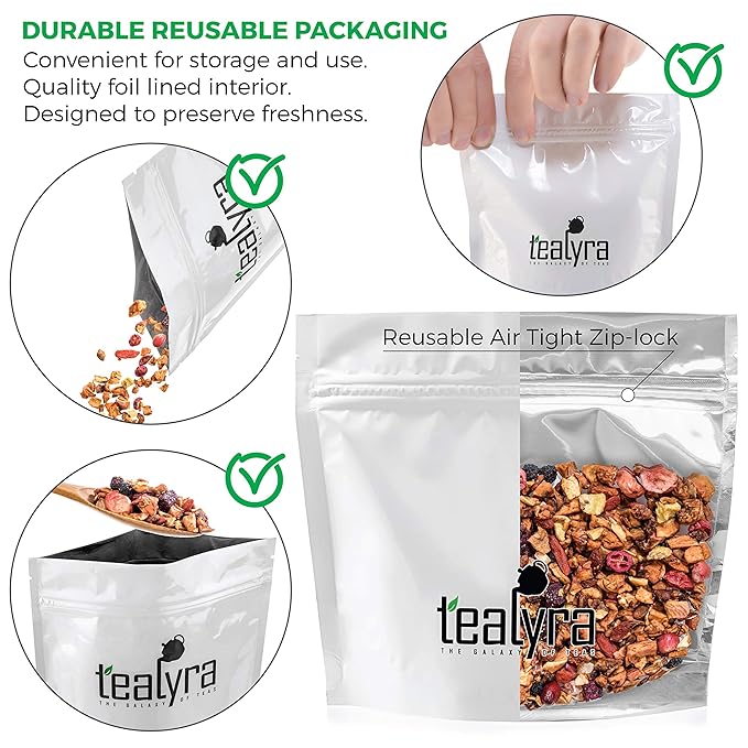 Tealyra - Tropical Harvest - Dragon Fruit - Sea Buckthorn - Goji - Pineapple - Cranberry - Fruity Herbal Loose Leaf Tea - Caffeine Free - Hot or Iced - 224g (8-ounce)