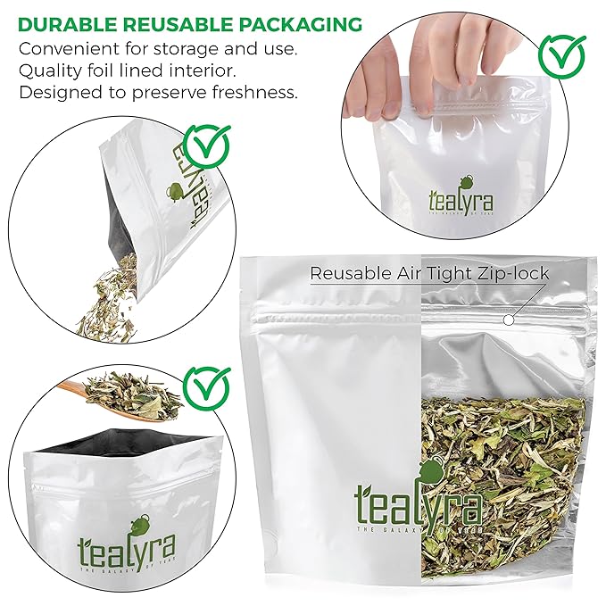 Tealyra - Imperial Grade White Peony - Bai Mu Tan - Fresh White Loose Leaf Tea - Low Caffeine - High in Antioxidants - 100g (3.5-ounce)