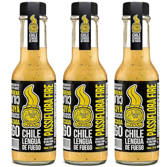 Hot Sauce | Chile Lengua de Fuego (Pack of 3, Passiflora Fire) – Passion Fruit & Scotch Bonnet
