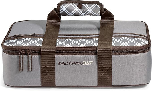 Rachael Ray Lasagna Lugger, Thermal Insulated Casserole Carrier for Hot or Cold Food, Lugger Tote for Potluck, Parties, Picnic, and Cookouts, Fits 9" x 13" Baking Dish
