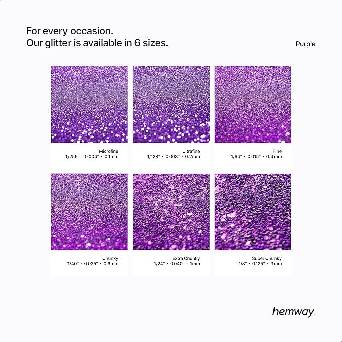 Hemway Premium Glitter Shaker - Purple | 130g Ultrafine Metallic Flake Sequins for Resin & Epoxy Crafts | Craft Supplies for Tumblers, Festival, Art