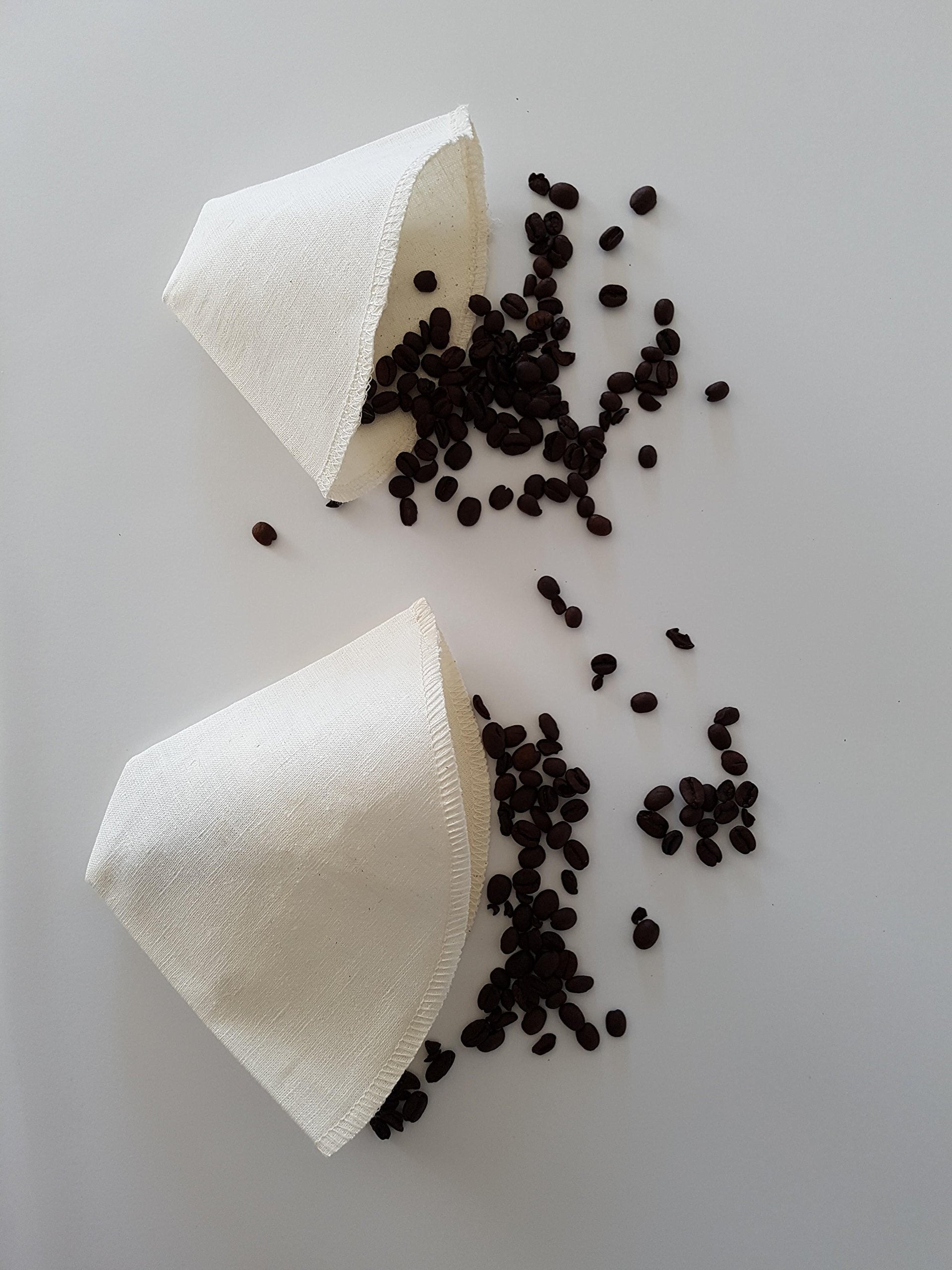 Cloth Reusable Cone Coffee Filter (Size #2) - Made in Canada of Hemp and Organic Cotton - Zero