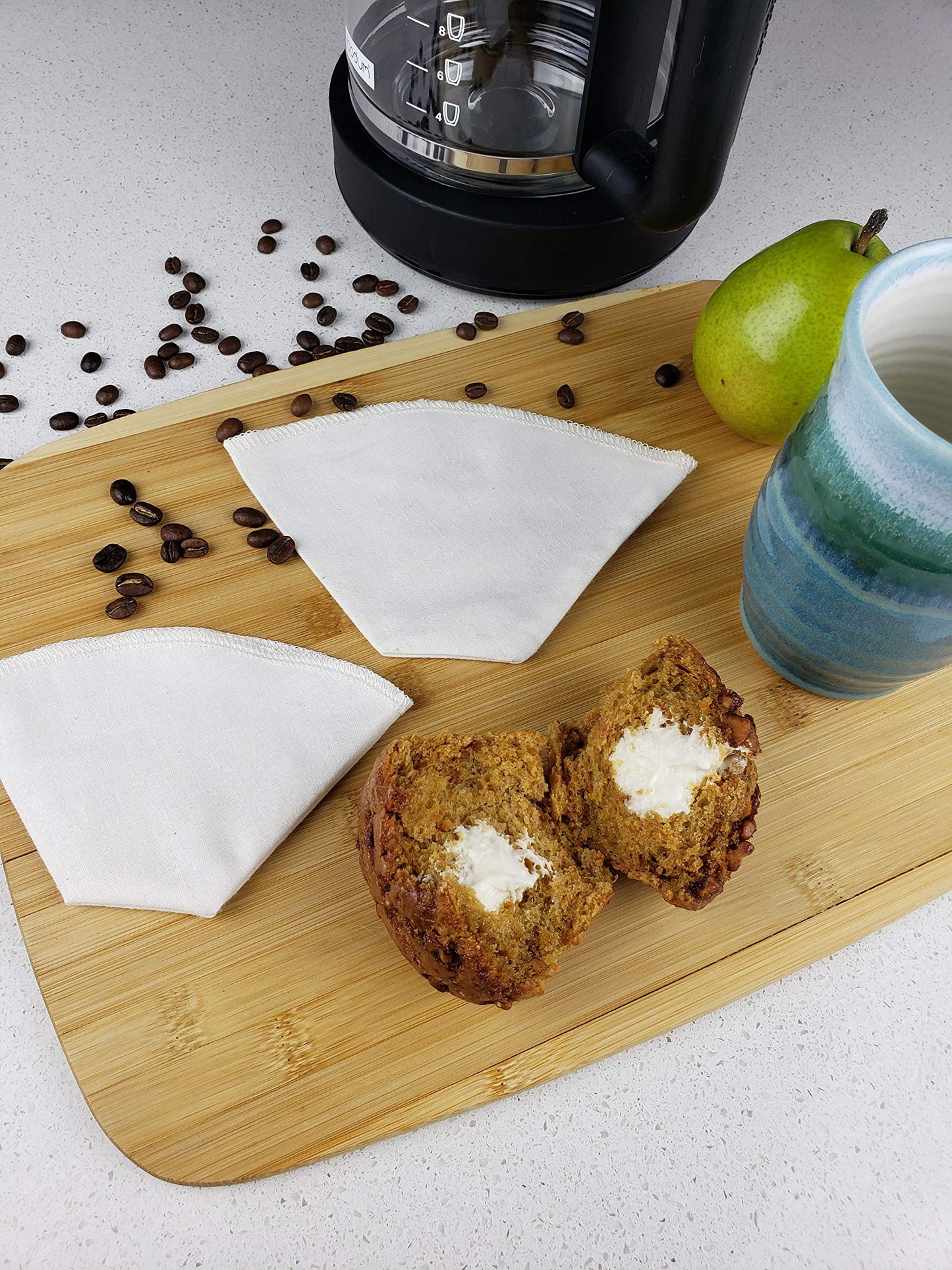 Cloth Reusable Cone Coffee Filter (Size #2) - Made in Canada of Hemp and Organic Cotton - Zero