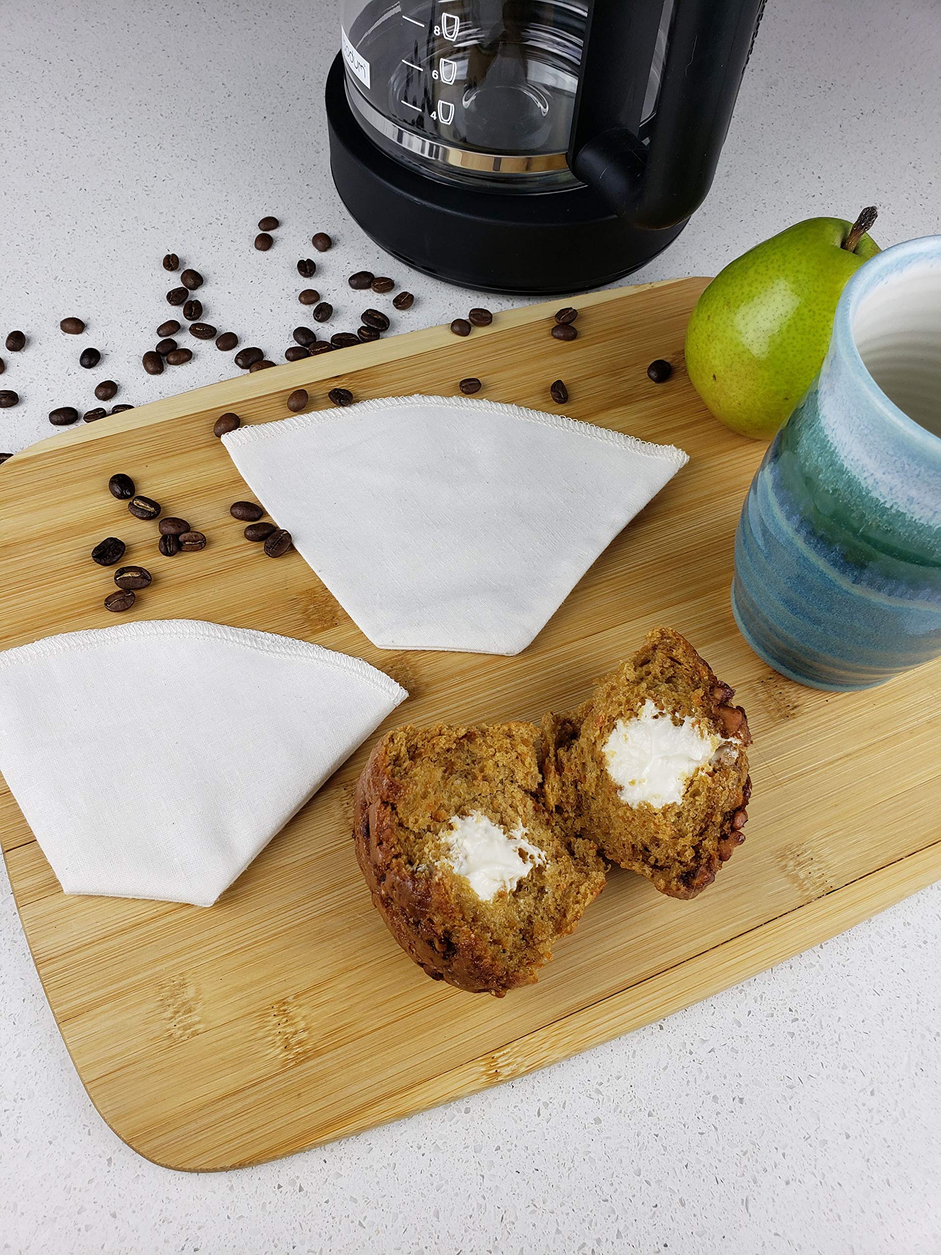 Cloth Reusable Cone Coffee Filter (Size #2) - Made in Canada of Hemp and Organic Cotton - Zero