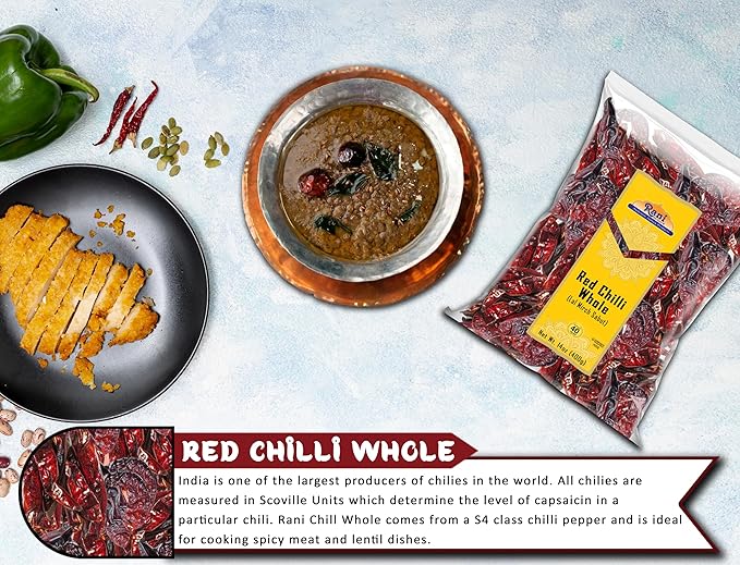 Rani Chilli Whole (Lal Mirch Sabut) 14oz (400g) ~ All Natural | Vegan | No Colors | Gluten Friendly | NON-GMO | Kosher