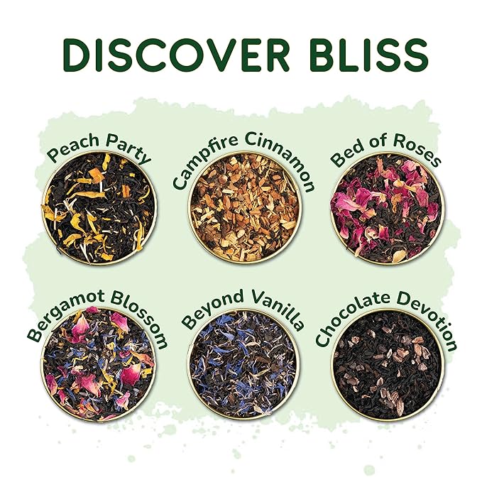 BREWIX, Discover Bliss Premium Assorted Tea Gift Set for Women (6 Premium Teas / 75+ Cup) | Tea Gift Sets For Tea Lover | Tin Caddy Presentation Box | Gifts for Her | Gifts for Women