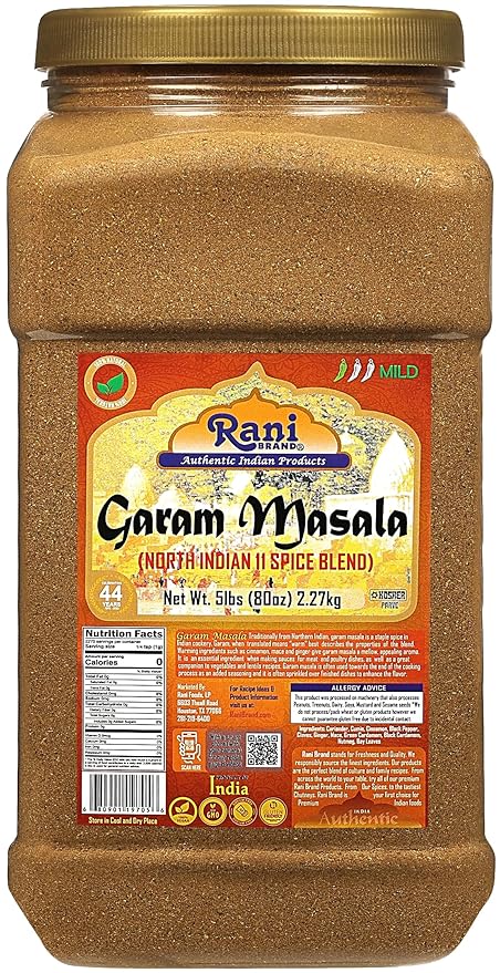 Rani Garam Masala Indian 11-Spice Blend 80oz (5lbs) 2.27kg Bulk PET Jar ~ All Natural, Salt-Free | Vegan | No Colors | Gluten Friendly | NON-GMO | Kosher | Indian Origin