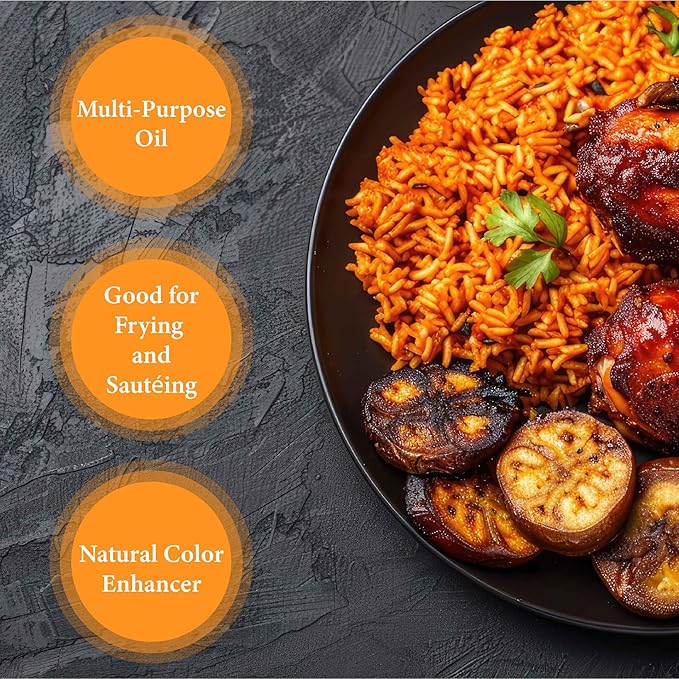 Nigerian Heritage 100% Red Palm Oil 33.81 Fl Oz ??Pure Red Palm Oil for Cooking ??Natural African Palm Fruit Oil, Authentic Pure Red Oil for Stews, Sauces, and More, 1 Liter Bottle