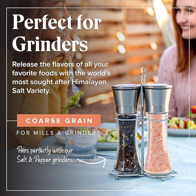 Willow & Everett Himalayan Pink Salt ??Coarse Grain for Grinder/Mill Refill ??Easy Pour Spout - Non-GMO Kosher Rock Salt for Cooking - 2.2 lb / 1 kg