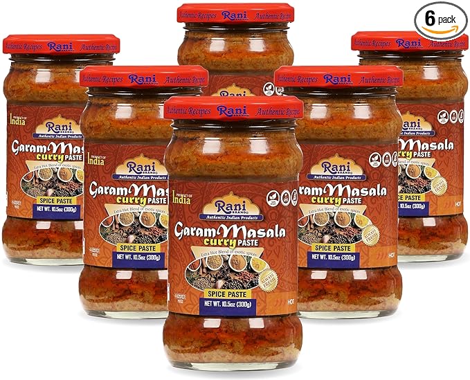 Rani Garam Masala Curry Spice Paste 10.5oz (300g) Glass Jar, Pack of 5+1 FREE ~ No Colors | All Natural | NON-GMO | Kosher | Vegan | Gluten Free | Indian Origin