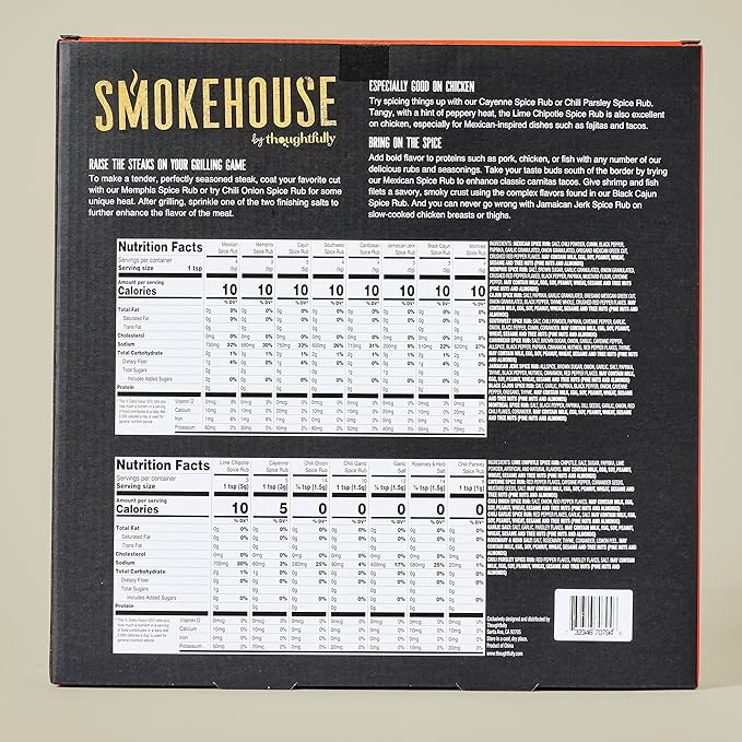 Smokehouse by Thoughtfully, Grilling Spices BBQ Set, Includes BBQ Spatula, Magnet and Flavorful Seasoning and Rubs
